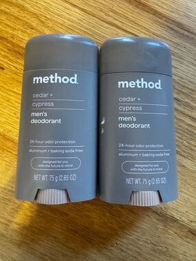 NEW Method Cedar & Cypress Men's Deodorant 24-Hour Protection Set of 2